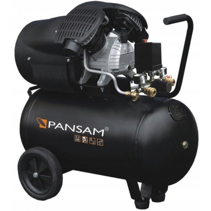 Kompresor olejowy Pansam A077060 50L, 2300W, 8 bar, 2 cilindri, transportabil