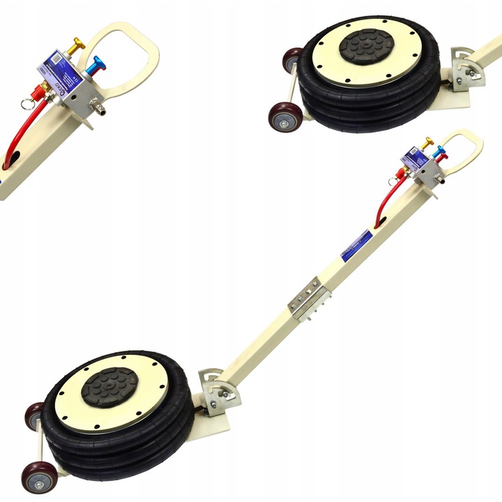 Geko 6T pneumatikus emelő párnákkal, 150-400mm, 6000kg, 330mm, 2 kerék