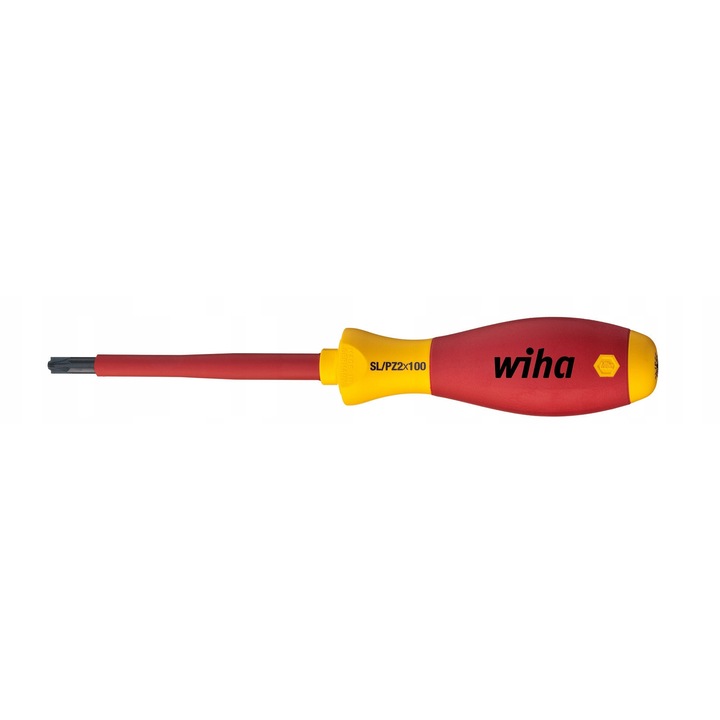 Wiha SoftFinish VDE csavarhúzó SL/PZ1, 80mm, 1000V-ig szigetelt, kétkomponensű