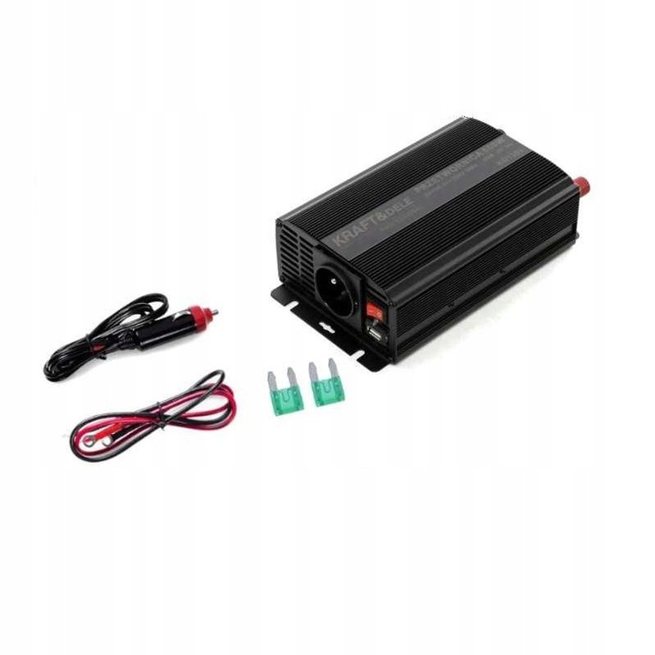 Kraft&Dele KD1256 autó inverter 500W 1000W USB 12V 230V