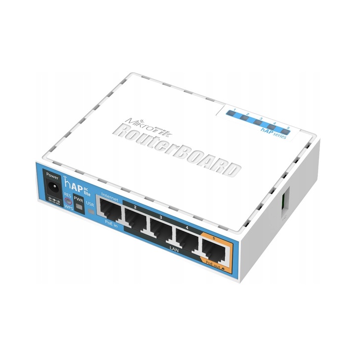 Рутер MikroTik RB951UI-2ND, 2.4GHz, PoE, 5xFE, черен