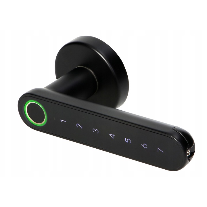 Klama de usa wireless Orno OR-ZS-853/B, cu tastatura tactila si cititor de amprente, neagra, 140,5x66x57mm, set complet