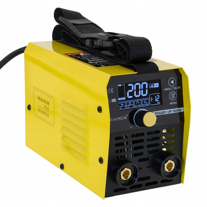 Magnum POWER VIP 5000 inverteres hegesztőgép, 200A, LCD, 23x11x15cm, 2.5kg, komplett szett