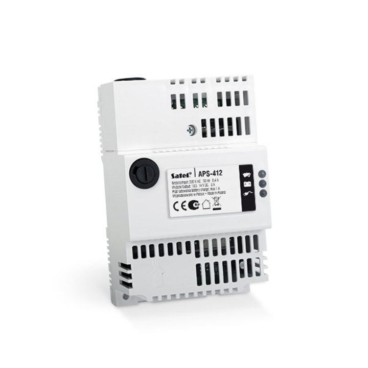 Sursa de alimentare, Satel, APS-412, 12V DC, 4A, plastic, montaj pe sina DIN