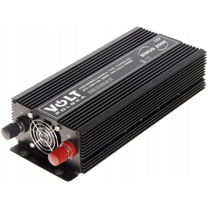 Inverter autó Volt Polska 2000 W, 10.5-15.5 V DC, 230 V AC, 335x135x76 mm