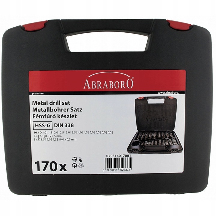 Set de wiertle HSS-GS Abraboro, 1,0-10,0mm, 135°