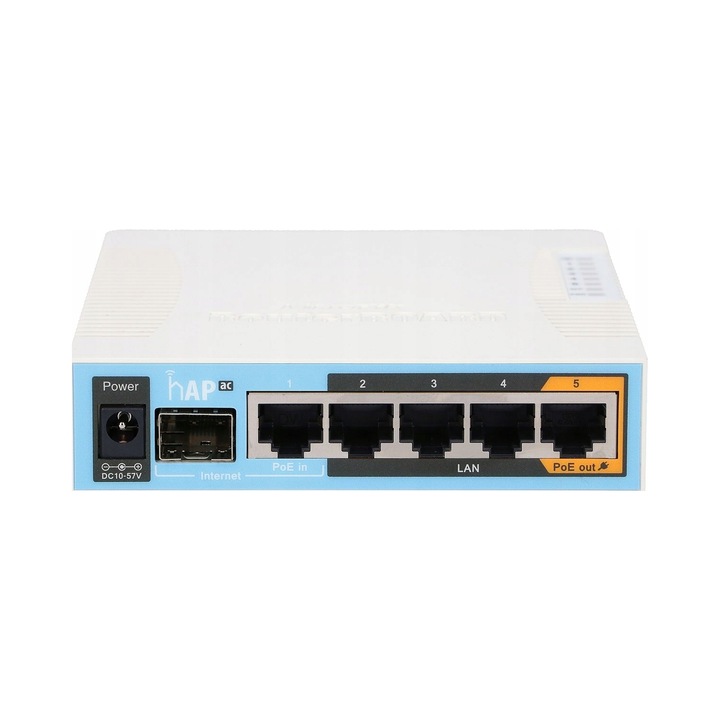 Acces Point MikroTik RB962UiGS-5HacT2HnT, 802.11ac, 5 porturi Gigabit, alb, 114x137x29mm