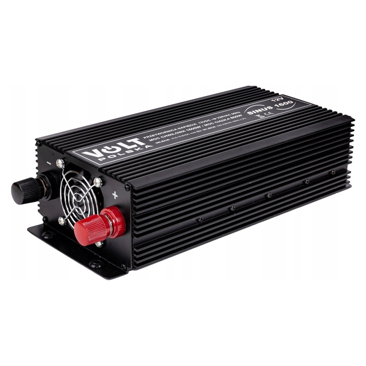 Invertoare auto Volt Sinus 1600 12/230V, 800W, 1600VA, 27,5x13x7,5cm, negru