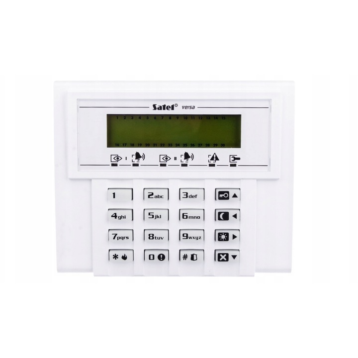 Клавиатура за аларма Satel VERSA-LCD-GR, зелена подсветка, размери 114,5x95x22,5mm