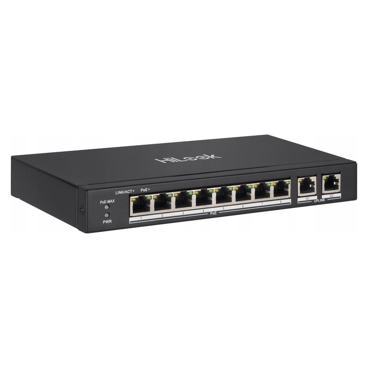 PoE комутатор HiLook SW-10-POE 10 порта 60W метален 217.6x103.35x27.8mm