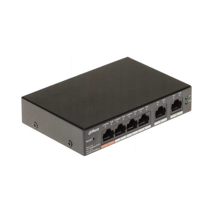 Dahua CS4006-4ET-60 4-portos PoE switch, 10/100 Mb/s, 60W, 270x240x80mm