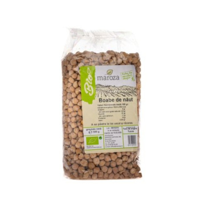 Boabe de naut bio, 500gr, Maroza