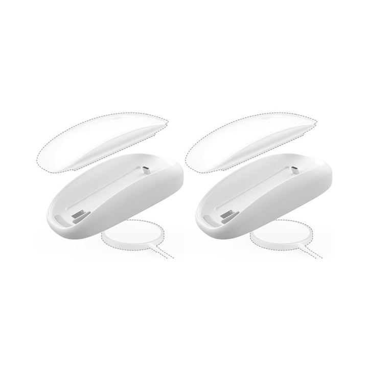 2 db töltőbázis Magic Mouse 2-höz, fehér, ergonomikus, vezeték nélküli töltés