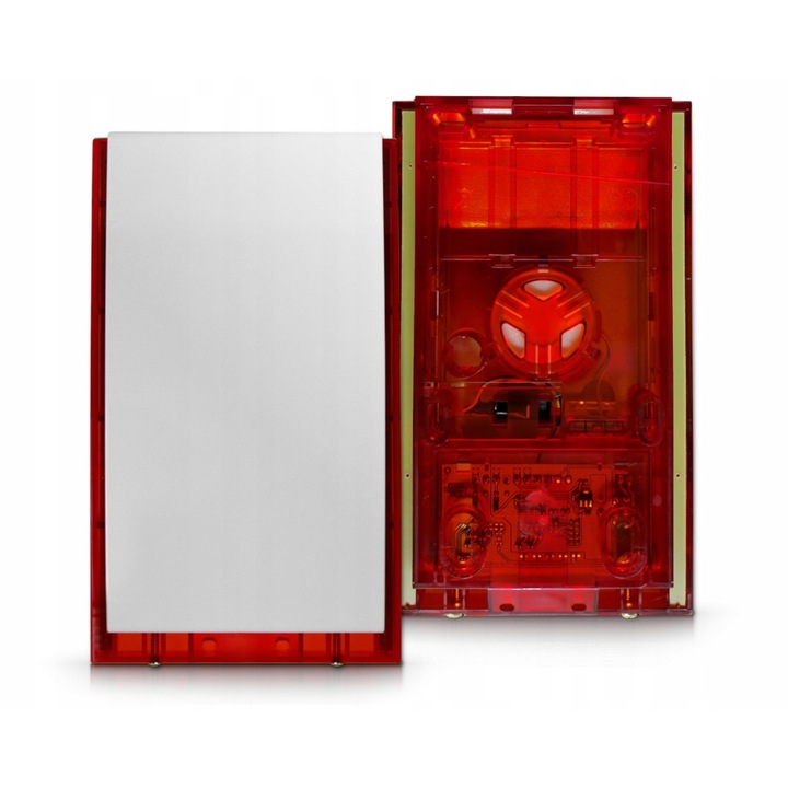 Външен сигнализатор (сирена) Satel SP-4003-R, оптико-акустичен със супер ярки LED диоди, пиезоелектричен високоговорител 120 dB, червен