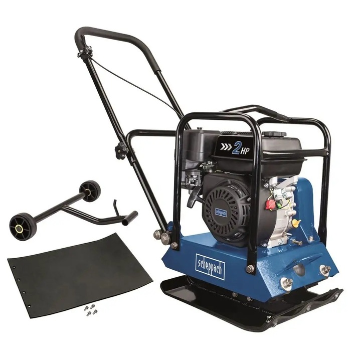Scheppach lapvibrátor, 6,5 LE, 600 m/óra, 1040x400x890mm, benzin, 25cm tömörítési mélység