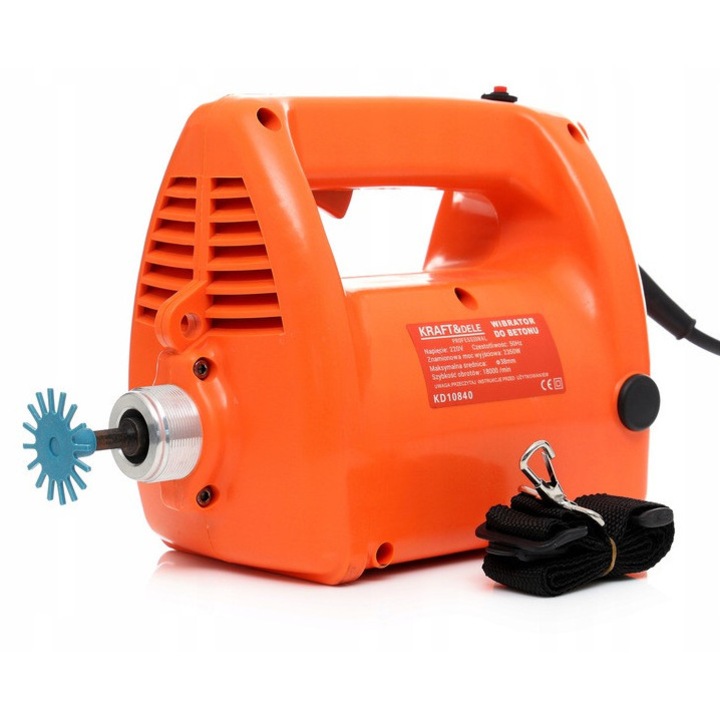 Kraft&Dele betonvibrátor 2350W, 18000rpm, 38mm, 4m hosszúság, komplett szett