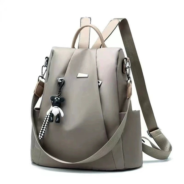 Rucsac laptop unisex, poliester, impermeabil, gri
