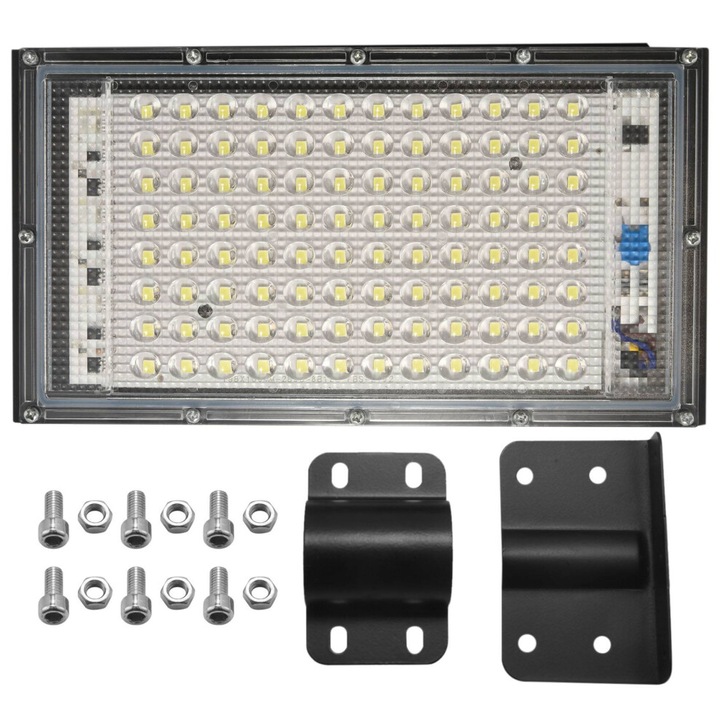 LED projektor 100W, hideg fehér, IP65, 24x12,5x3cm, 1 db-os készlet