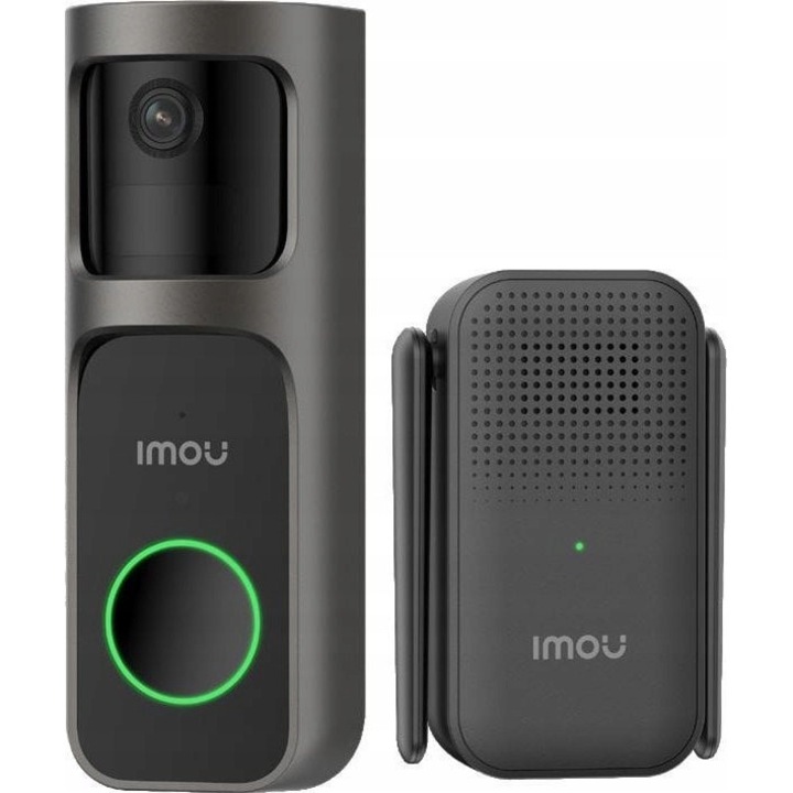 Videointerfon Imou Doorbell 2S 2K, detectie miscare, comunicare bidirectionala, negru, set complet