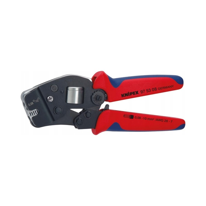 Knipex 97 53 08 krimpelőfogó kábelekhez 0.08-10mm², acél, műanyag nyél