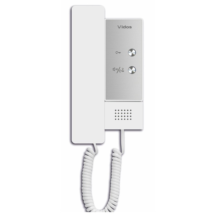 Vidos U1010 kaputelefon, 2 vezetékes, fehér/ezüst, 187x97x33mm