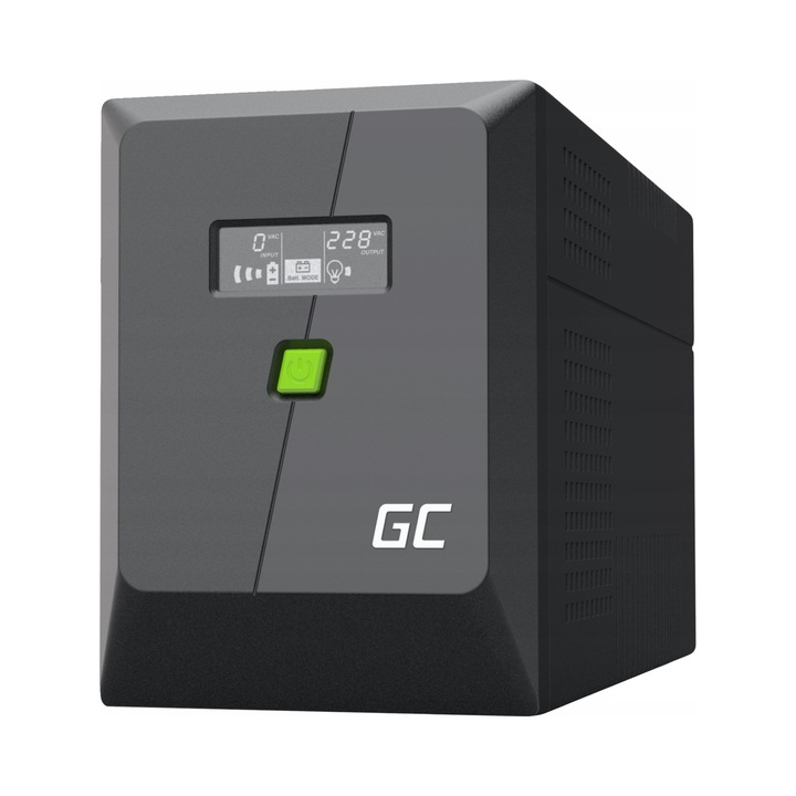 Green Cell UPS 2000VA 1200W, módosított szinuszhullám, 4x Schuko, 380x158x198mm