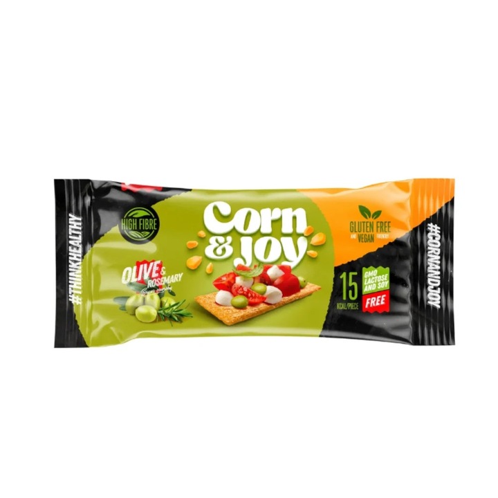 Felii de paine din Porumb extrudat cu Rozmarin si Ulei de Masline (fara zahar, fara gluten, vegan) 20g - Corn&Joy