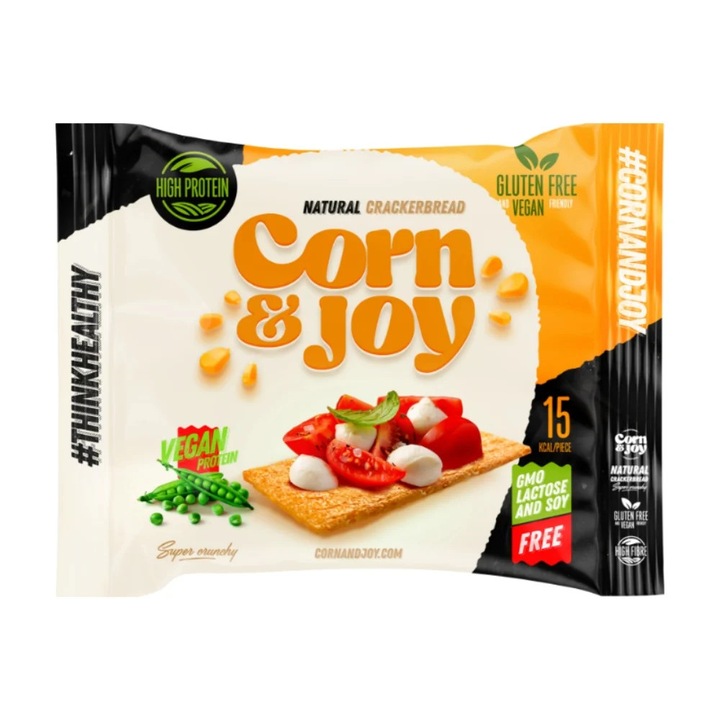 Felii de paine PROTEICA din Porumb extrudat (fara zahar, fara gluten, vegan) 90g - Corn&Joy