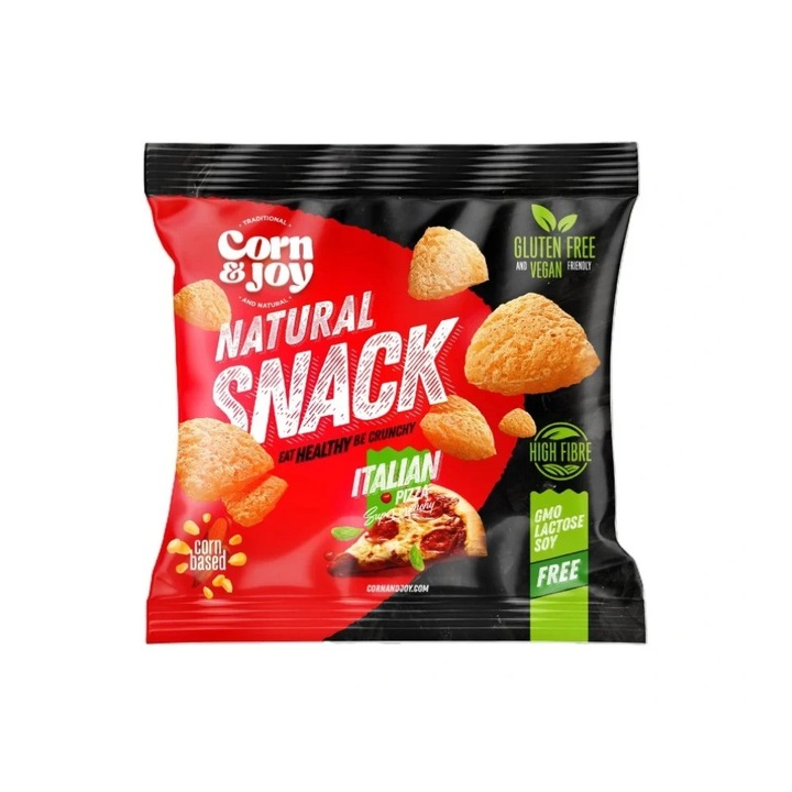 Pufuleti cu aroma de pizza (fara zahar, fara gluten, vegan) 40g - Corn&Joy
