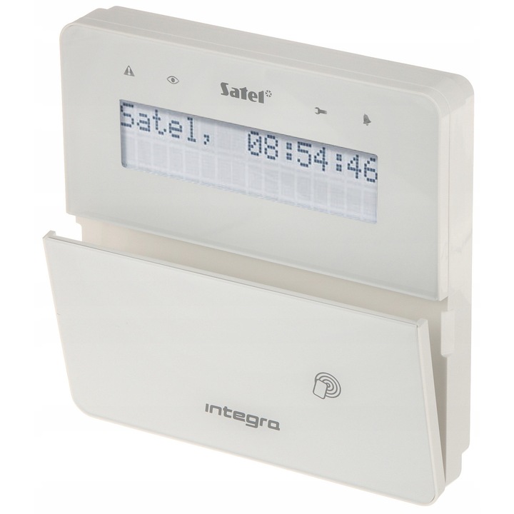 Satel riasztó kezelő, fehér, 145x143x25mm, kártyaolvasóval, LED világítással