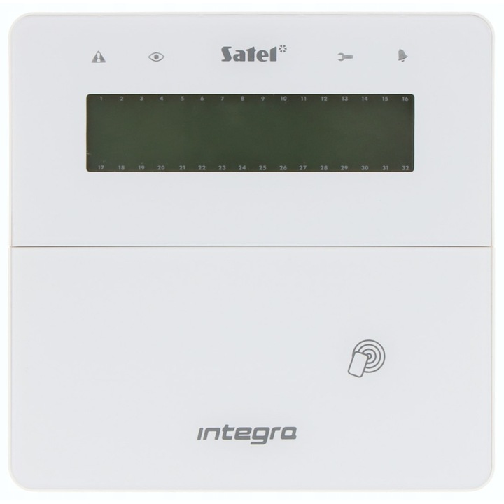 Безжичен манипулатор за аларма SATEL INT-KWRL2-W, бял, 145x143x25mm, Степен 2