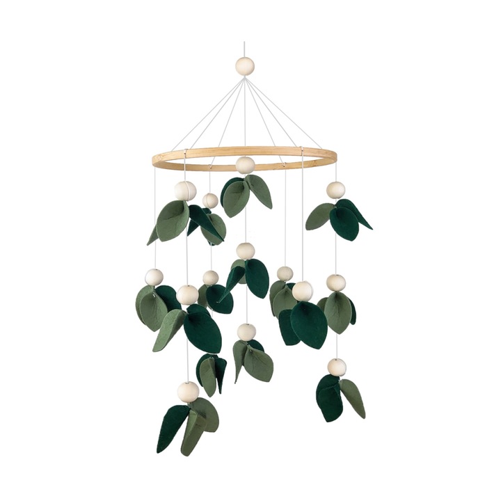 Mobilier de berceau din fetru, decoratiune suspendata, tema padure, multicolor, 1 buc.
