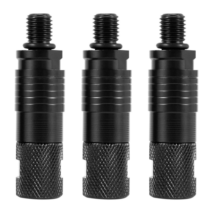 Set 3 conectoare rapide pentru alarma de pescuit, 6cm, negru, aliaj de aluminiu