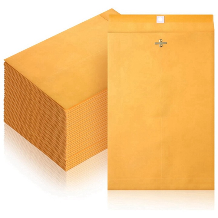 Kraft papír borítékok, 6x9 hüvelyk, 120 darabos készlet, fém zárral, 28 lb