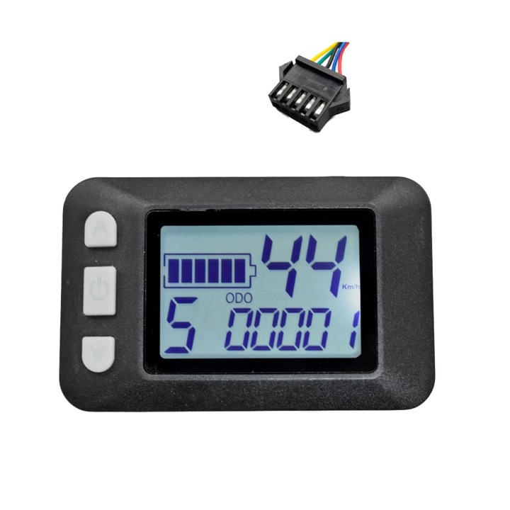 P9 LCD kijelző elektromos kerékpárhoz, 24V-60V, vízálló, fekete, 5 tűs