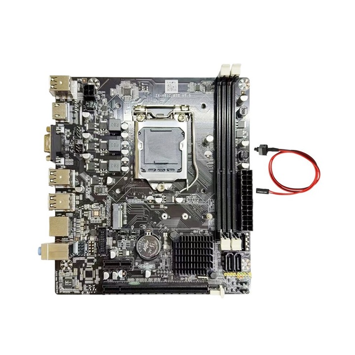 MicroATX alaplap LGA1155, 2xDDR3 32GB, 6xUSB, fekete