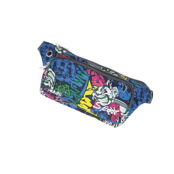 Borseta, din material sintetic, ButicCochet, 23 x 11 cm, 2 compartimente, Albastru - BRS505