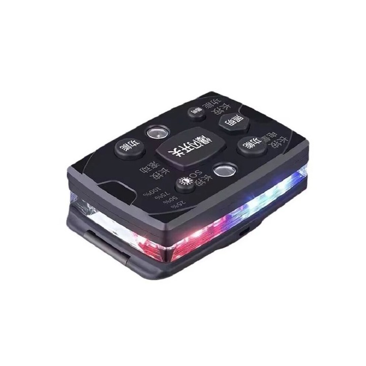 Hordozható klipszes lámpa, biztonsági világítás, 21 LED, fekete, 1550 mAh