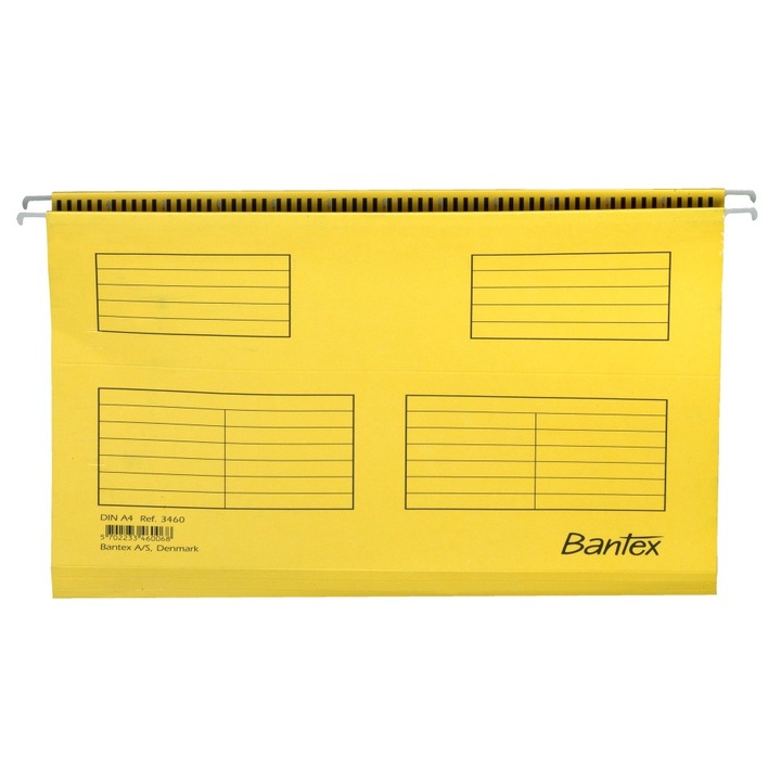 Dosar suspendat Hamelin A4, capacitate 100 file, galben, set 25