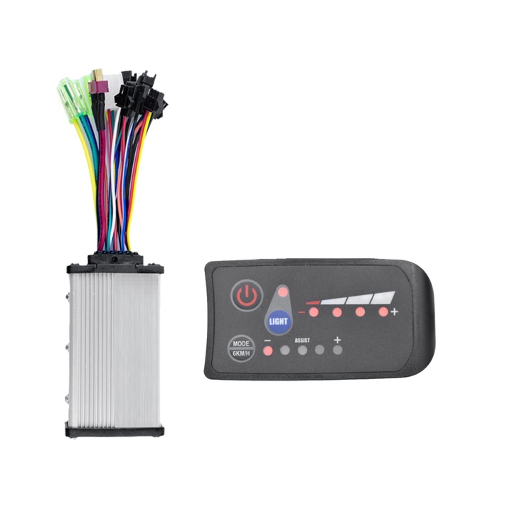 S810 elektromos kerékpár kijelző, LED kijelző, 36V, 350W, fekete, 5 tűs