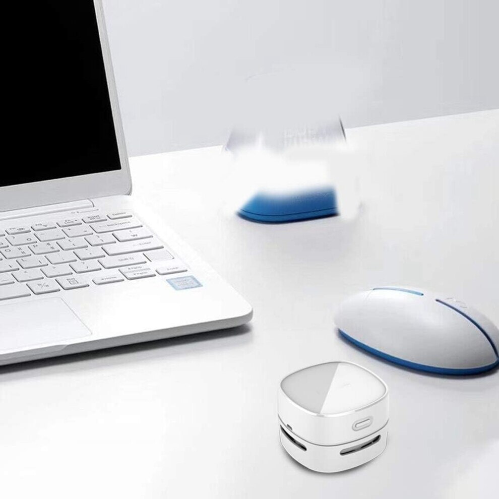 Aspirator mini de birou rotativ 360, alb, 600 mAh, set 1 buc.
