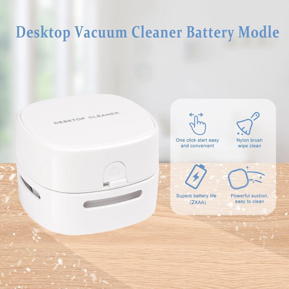 Aspirator mini de birou rotativ 360, alb, 600 mAh, set 1 buc.