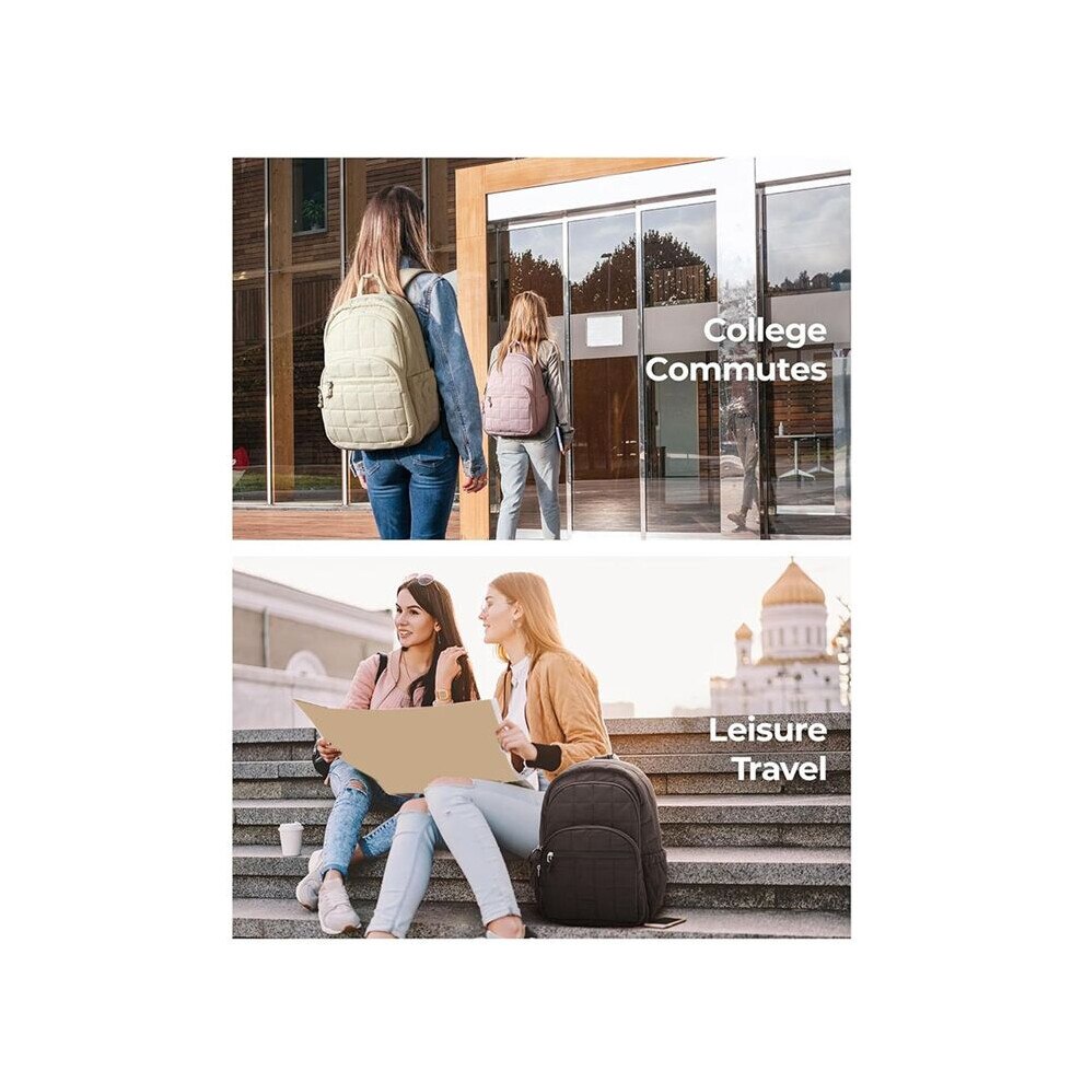 Rucsac pentru laptop 15,6 inch, roz, capacitate mare, unisex