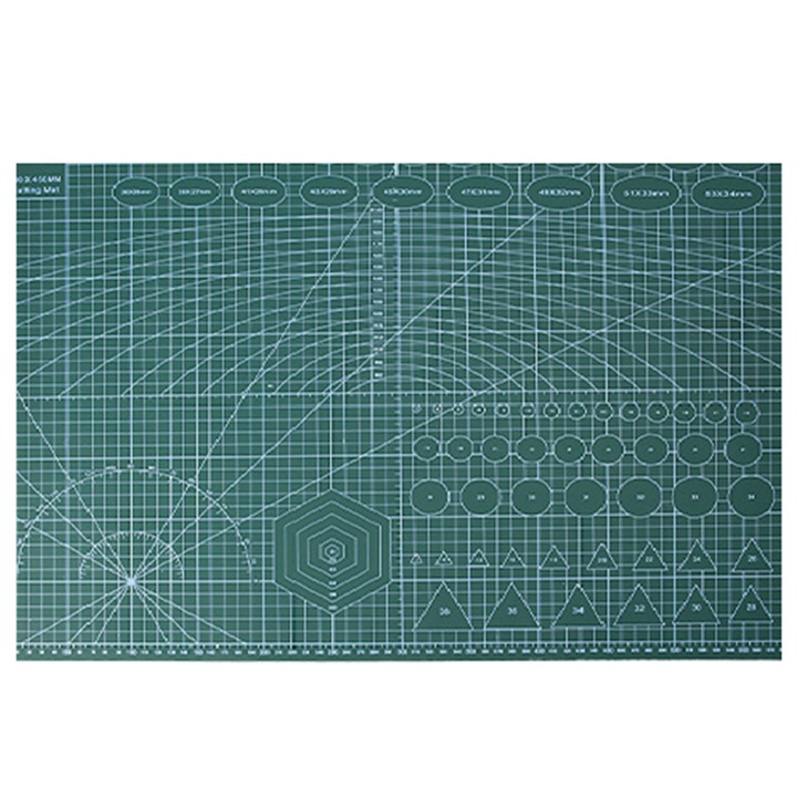 Tapis de decoupe A2, PVC, verde, auto-cicatrisant