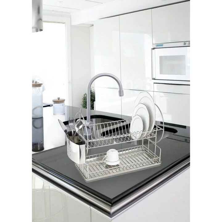 Scurgator vase Wenko, 2 niveluri, inox, 49x21x33cm