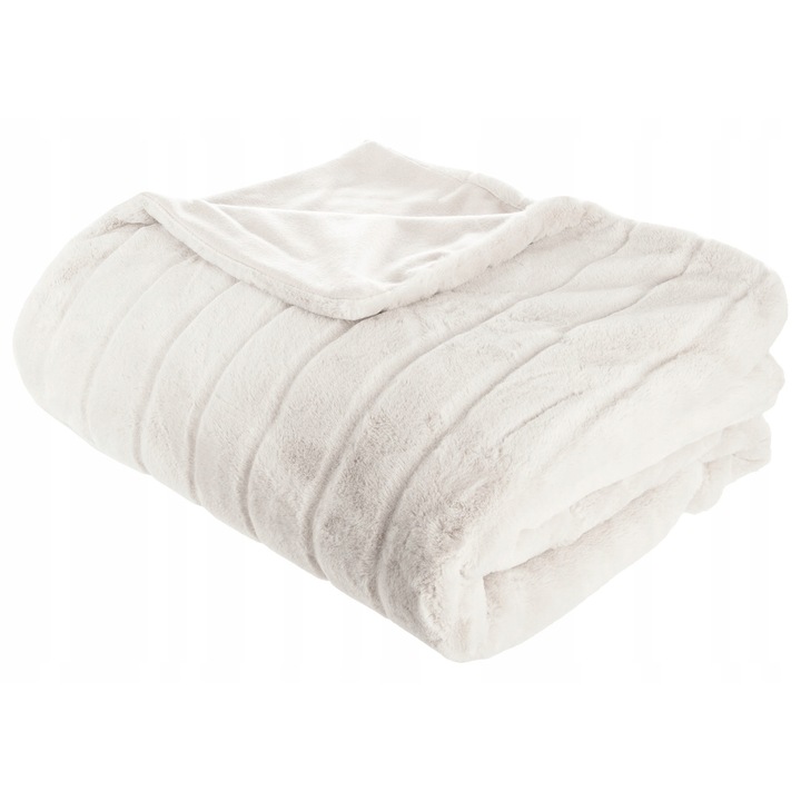 Cuvertura pentru pat, Atmosphera, poliester, 230cm, model cu dungi, moale si placut la atingere
