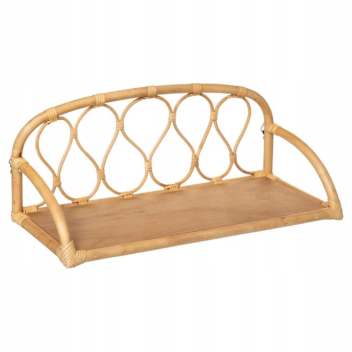 Rattan függőpolc, Atmosphera, 57x23x24 cm, barna
