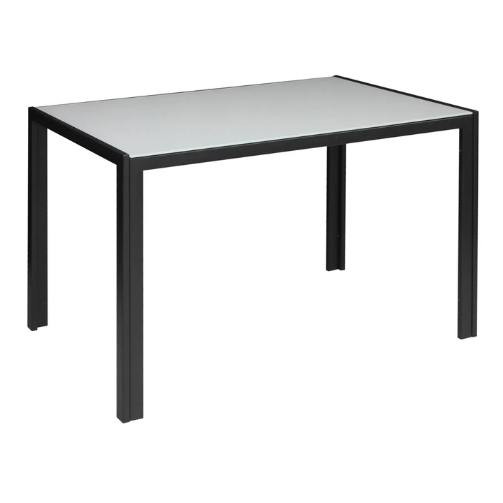 Masa fixa Dreptunghiulara Luna Gri Deschis, 120x70xh75 cm, sticla securizata
