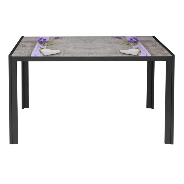 Masa fixa Dreptunghiulara Rustic, 120x70xh75 cm, sticla securizata