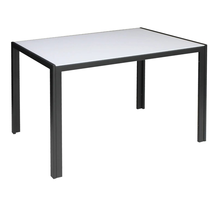Masa fixa Dreptunghiulara Luna Alba, 120x70xh75 cm, sticla securizata